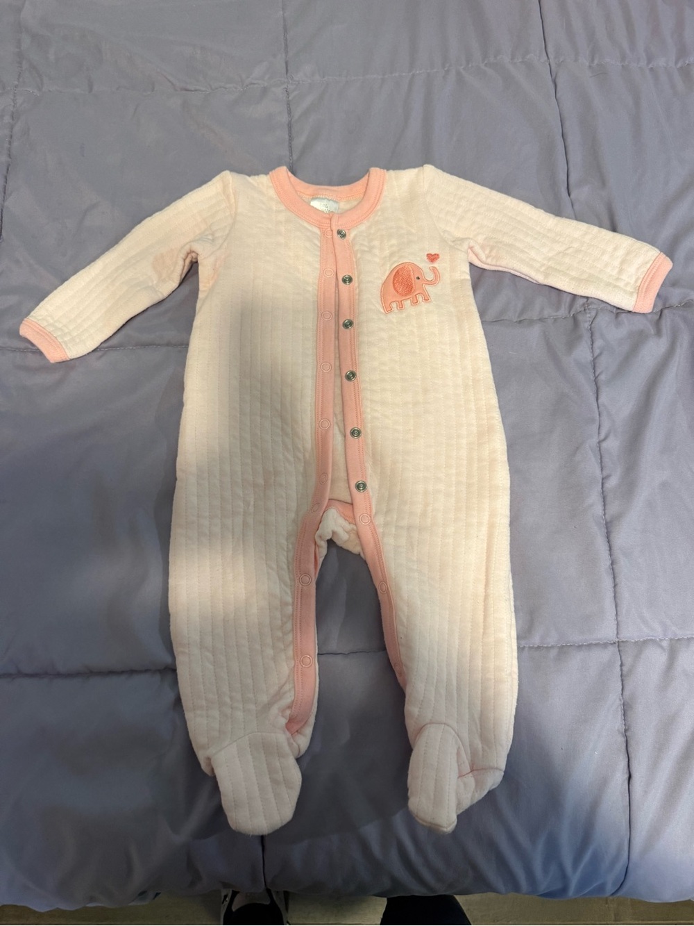 Little Beginnings Baby Girl Elephant Footed Sleeper 3-6M